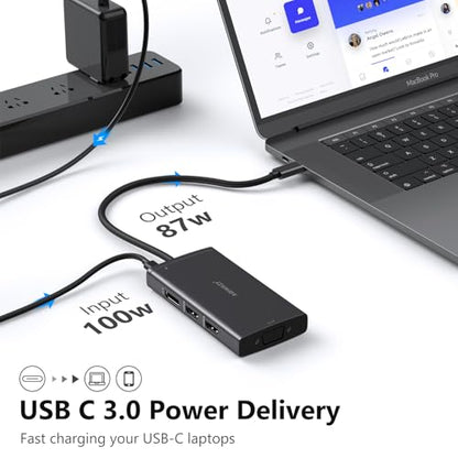 USB C Docking Station Dual Monitor Computer Multiple Monitor Hub Adapter
