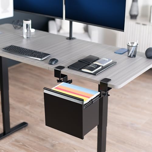 VIVO Black Clamp-on Under Desk Filing Cabinet, MOUNT-FCD1C-B - style: Desk Clamp