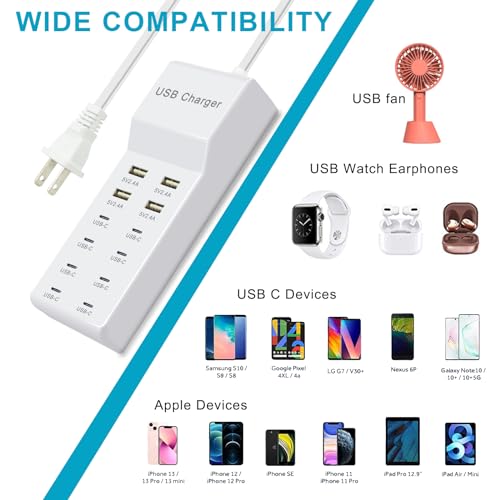 USB C Multiport Power Strip USB Desktop Fast Charging Station