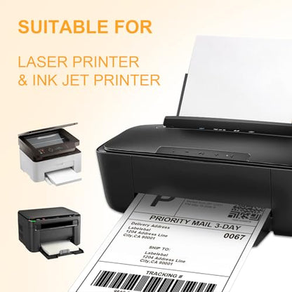 (500 Pcs/500 Sheets) A4 Full Sheet Self Adhesive Shipping Labels for Laser & Inkjet Printers, 8.5" x 11" Shipping Mailing Labels - color: A4-full Sheet-500 Labels