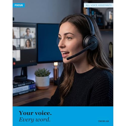 TREBLAB C7-Pro Wireless Bluetooth Headset, 60H Playtime, Bluetooth 5.3