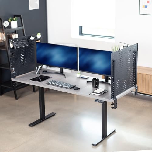 VIVO Black Clamp-on 60 x 24 inch Desk Pegboard, PP-DK30B-2 - color: Black, size: 60"