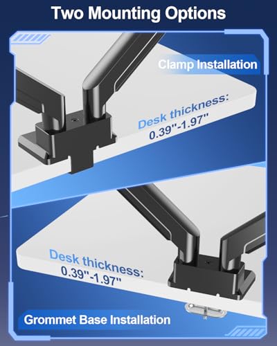 MOUNT PRO Dual Monitor Stand for Up to 44 lbs Ultrawide Screens Max 49 Inch, Heavy Duty Monitor Arm for 2 Monitors, Premium Full Motion Double Computer Desk Mount, VESA Mount 75x75/100x100mm - size: Max 49", style: Dual