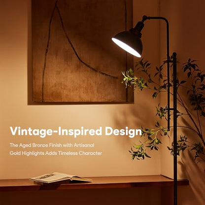 VONLUCE Industrial Floor Lamp 65", Adjustable Standing Lamp for Living Room - color: Aged Bronze