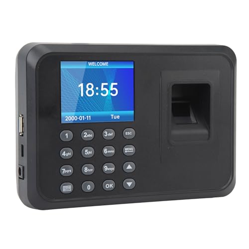 Fingerprint Attendance Machine,Fingerprint Verification Recorder,Support MultiLanguage,US Plug,100-240V Software for Factory