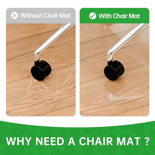 100pointONE Office Chair Mat for Hardwood Floors, Easy Glide Office Mats for Rolling Chairs, Clear Rolling Chair Mat for Hardwood 36" x 48" - color: Fully Clear, size: 36" x 48" Rectangular