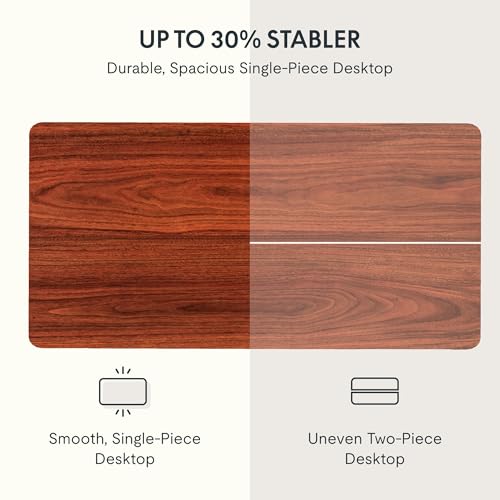 FLEXISPOT EN2 40"x24" Standing Desk with Power Strip Bundle, Mahogany | One-Piece Desktop, Easy-Access Clamp Power Strip Bundle, Organized Cable Management, Modern Home Office Setup - color: Black Frame + Mahogany Top, size: 40x24