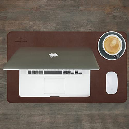 Gallaway Leather Desk Mat - Office Writing Desk Pad, Medium 24" x 14" Dark Brown, Gift Ready Elegant Computer Desk Cover Protector - color: Dark Brown, size: Medium