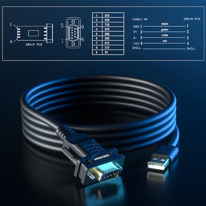 USB to RS232, USB Serial Adapter with FTDI Chipset,USB 2.0 to Male DB9 Serial Cable for Windows 11,10, 8, 7, Vista, XP, 2000, Linux and Mac OS(6ft)… - size: 6FT, style: USB-MALE