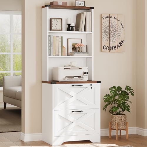 SEDETA 2 Drawer File Cabinet with Lock, Filing Cabinet for Home Office - color: White, size: 2 Drawers