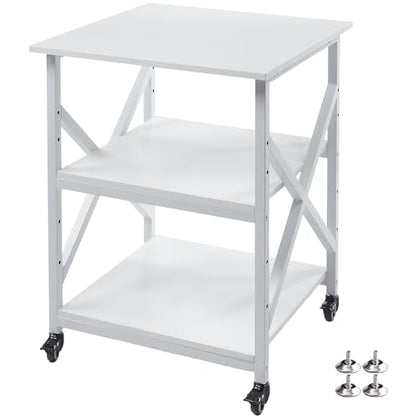 Fannova 3D Printer Stand 23.6"x23.6" with Height Adjustable Storage Shelf - color: White