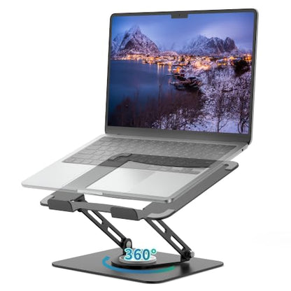 ALASHI 360° Rotating Laptop Stand, Multi-Angle, 10-17", Black - color: F-Black