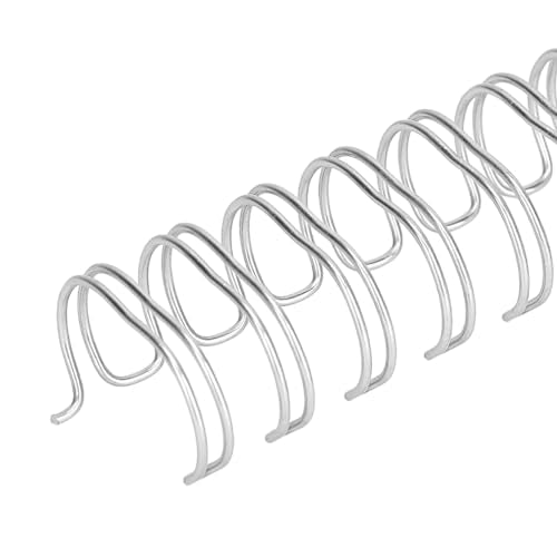 1 Inch Double Loop Wire Binding Spines 2:1 Pitch, 220 Sheet Capacity - color: 50p, 2:1 Pitch, Silver, size: 1 Inch (220 Sheet Capacity)