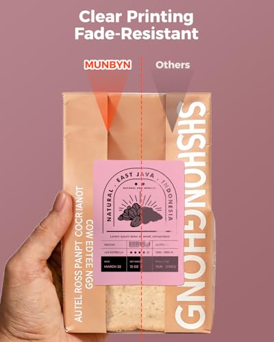 MUNBYN 4x3 Thermal Labels, 500 Sheets/1 Roll, Pink - color: Pink, size: 4x3"