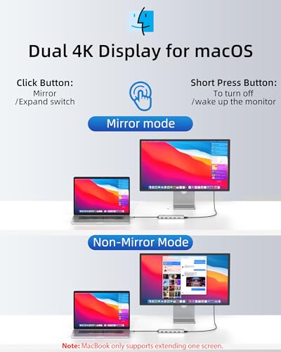 13-in-1 Laptop Docking Station Dual Monitor 4K, 2 HDMI USB C Hub LIONWEI - color: 13-in-1[2 HDMI+DisplayPort]
