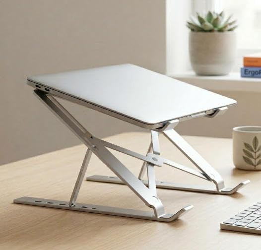 16 Inches Aluminum Alloy Laptop Stand with Fan, Height Increasing Heat Dissipation Computer Stand, Multi-Angle Adjustment
