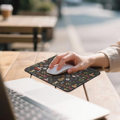 Mouse Pad for Desk with Stitched Edge, Premium Cute Washable Mouse Pads. Computer Mousepad with Non-Slip Rubber Base, Mousepads for Laptop, 9.25x7.75x0.12 inch (Mushroom Mirage) - color: Mushroom Mirage