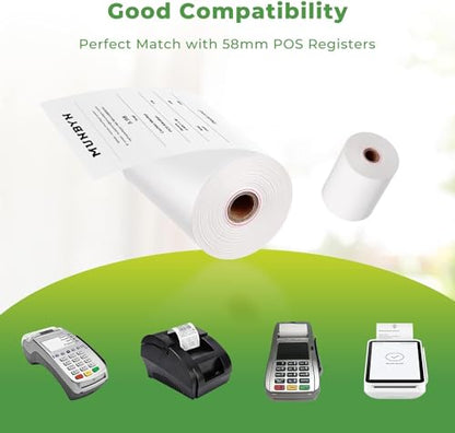 MUNBYN 2 1/4" X 85 ft Thermal Receipt Paper (50 Rolls) Cash Register Paper Rolls Fits for Most Credit Card Terminals, Verifone VX510 VX570 FD50 T4220, BPA Free - size: 2 1/4" x 85', style: 50 Rolls