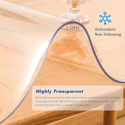 Clear PVC Table Protector Cover 32x38in, Thickness 1.5mm Plastic Pads Rectangular, Scratchproof Cuttable Desktop Mat, Easy Cleaning for Dining Room Writing Desk, 32x38in - size: 32x38in