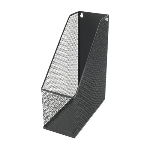 YBM HOME Mesh Steel Deluxe Magazine Rack, Extra Wide Magazine File Holder (1, Black) - color: Black