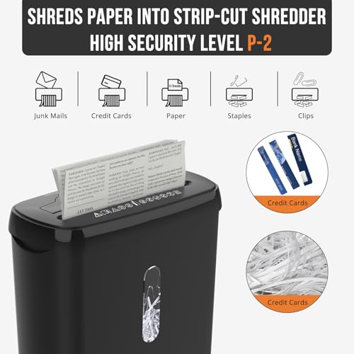 Strip Cut Paper Shredder 10-Sheet 3.17Gal CD Credit Card
