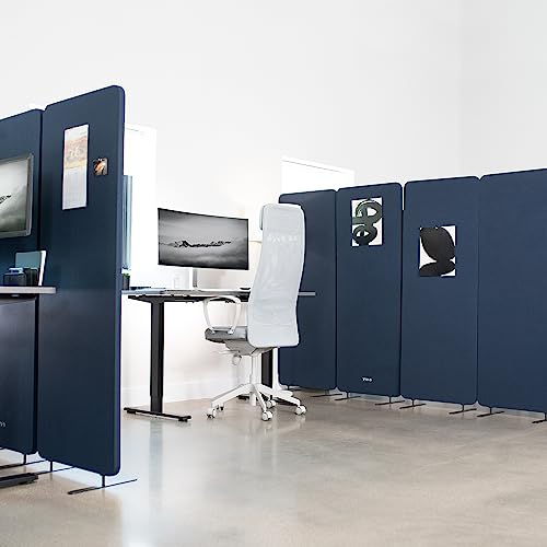 VIVO Navy Blue Freestanding 72 x 66 in Privacy Panel, PP-3-T072NB - color: Navy Blue, size: 72" wide, 66" Tall