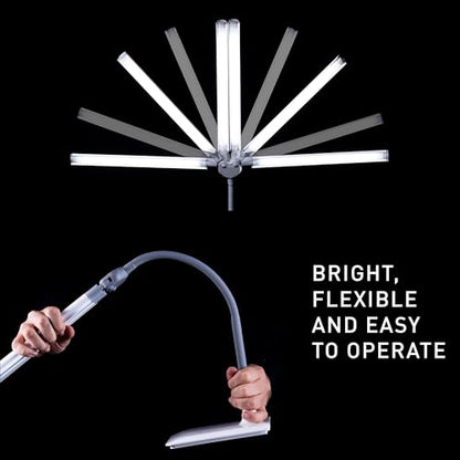 DuoPro Table Lamp - Double Shade LED Task Lamp, 4 Brightness Levels, 6,000K Daylight, 2,100 Lux, Anti-Glare, Flexible Arm, Touch Dimmer - Ideal for Sewing, Crafting, Reading - size: Duo Pro - Table