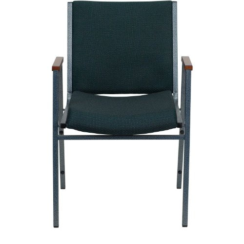 Flash Furniture Hercules Fabric Stack Chair with Arms, Green, 4-Pack - color: Green Patterned Fabric, size: Set of 4