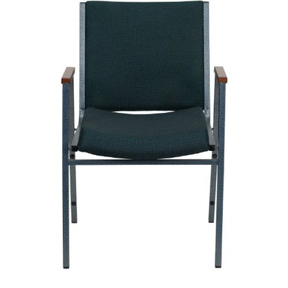 Flash Furniture Hercules Fabric Stack Chair with Arms, Green, 4-Pack - color: Green Patterned Fabric, size: Set of 4
