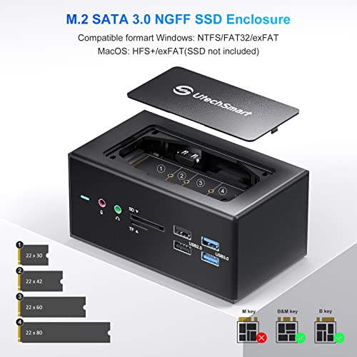 UtechSmart Universal Docking Station, 15 in 1 USB Docking Station - color: Grey