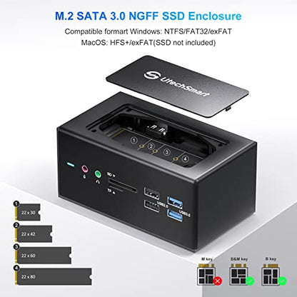 UtechSmart Universal Docking Station, 15 in 1 USB Docking Station - color: Grey