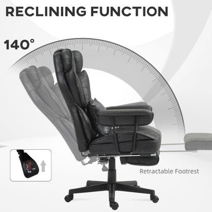 HOMCOM Massage Executive Office Chair 6 Vibration Points 400LBS Black - color: Black