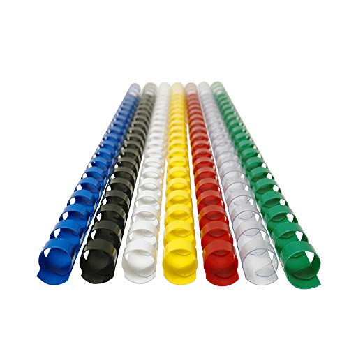 Rayson CR-12-100-M Plastic Binding Combs 1/2in. 21-Ring, 90-Sheet Capacity, Colorful Comb Binding Spines, Max. Binding A4 Size Paper (8.3"×11.7"), Box of 100 - size: 1/2", style: A4 - Available in 7 Vibrant Colors