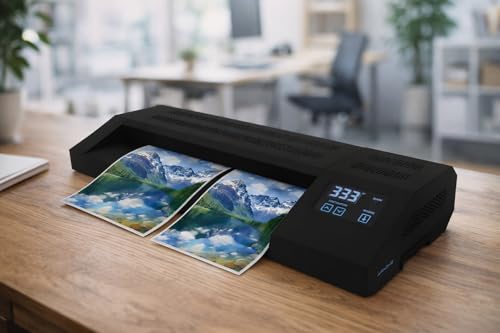 Apache Professional Laminator, Thermal Pouch, 18.5 Inch Max Width, 1.5-20 Mil, True Anti-Jam Technology, School & Office Lamination Machine, Variable Temperature, Fast Output, Robust Design - color: 18" Black