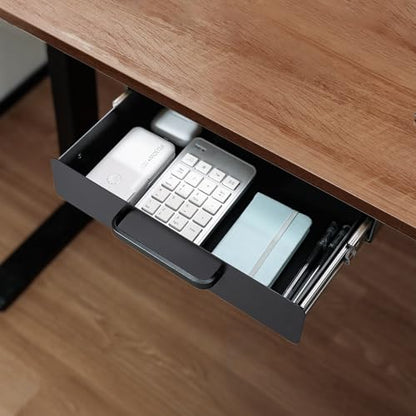 VEVOR Under Desk Drawer Slide Out, 13 inch Attachable Desk Drawer for Sit Stand Workstation, Hidden Under Counter Drawers for office Home, Black - size: 13inch