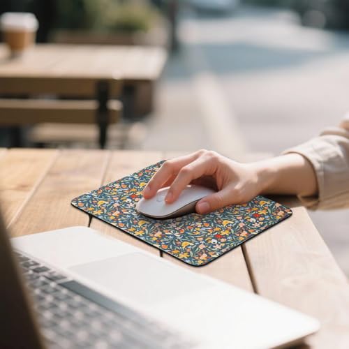 Mouse Pad for Desk with Stitched Edge, Premium Cute Washable Mouse Pads. Computer Mousepad with Non-Slip Rubber Base, Mousepads for Laptop, 9.25x7.75x0.12 inch (Joyous Jungle) - color: Joyous Jungle