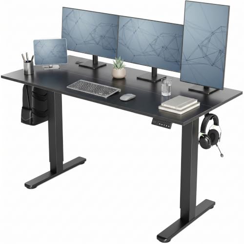 Claiks Electric Standing Desk, 55x24 Inch, Black - color: Black, size: 55 Inch