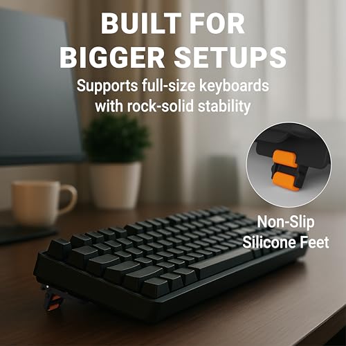 GPG2 ESC Flip PRO Keyboard Stand for Desk (3rd Gen) – Extendable Width, 4 Adjustable Angles, Attaches to Your Keyboard – Compatible with Apple Magic Keyboard, Logitech & Full-Size Flat-Back Models
