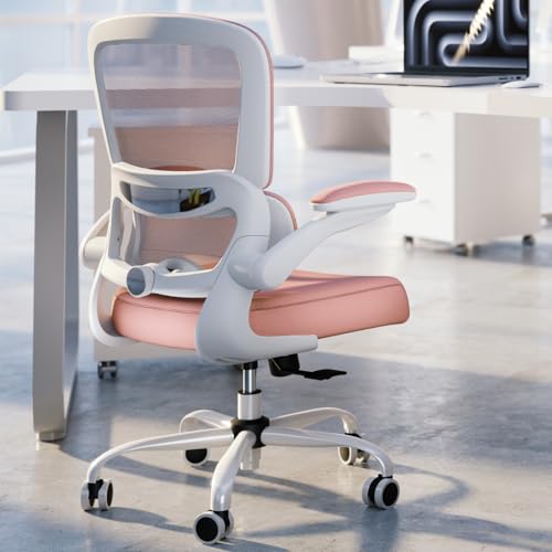 TRALT Office Chair - Ergonomic Desk Chair with Adjustable Lumbar Support, Mesh Computer Chair, Executive Chair for Home Office Comfortable Lumbar Support (1, Pink) - color: Pink