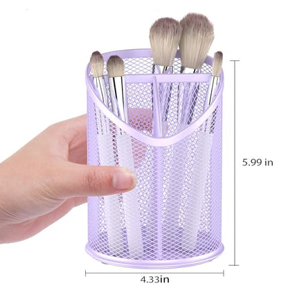 Delifox 2 Pack Pen Holder Mesh Round Pencil (Purple) - color: Purple