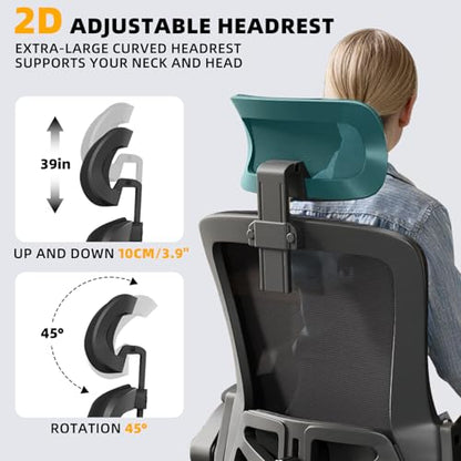Ergonomic Office Chair Desk Chair with Adjustable Lumbar Support - color: Black-black