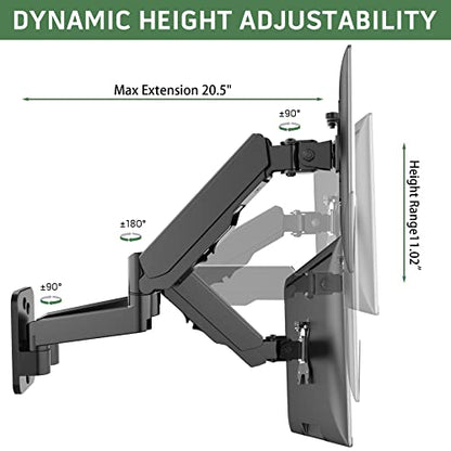 UPGRAVITY Dual Monitor Wall Mount for Two 17-32 inch Flat Computer Screens