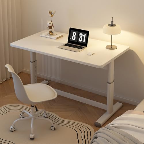 Manual Standing Desk Adjustable Height, Hand Crank Stand Up Desk, Sit Stand Home Office Desk, Small Computer Desk, Space Saving Design (80x50cm) - size: 80x50cm