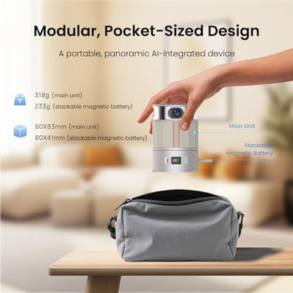 WeGoIOT 360 Conference Camera, 1080p HD Webcam Immersive Video Conference Experience, AI-Driven Speaker-Tracking, Both Overall and Speakers’ Close-up View, with Micro SD Slot, Stand