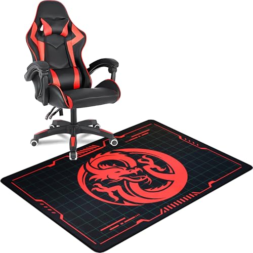 Gaming Chair Mat - Suitable for Hardwood Floors, 35" x 47" Rectangular Floor Mat - color: Reddragon, size: 35"L x 47"W x 0.2"Th for Hard-Floor