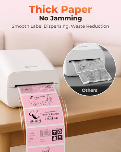 MUNBYN 4x2 Thermal Labels, 500 Sheets/1 Roll, Pink - color: Pink, size: 4x2"