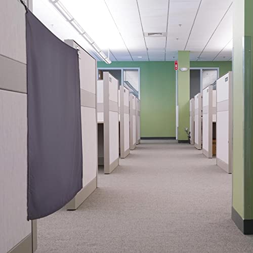 Pinkunn 40 x 48 Inch Office Cubicle Curtain with Stainless Steel Self Adhesive Hook Portable Privacy Door Partition Room Office Divider(Gray Brown) - color: Gray Brown