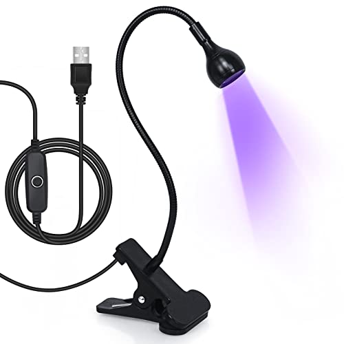 AORAEM Nail Lamp LED Nail Manicure Light Nail Polish Curing Lamps Black | Gooseneck and Clamp for Gel Nails Quicky Dry Portable Flash Cure Light for Gel Nails Home DIY - color: Black