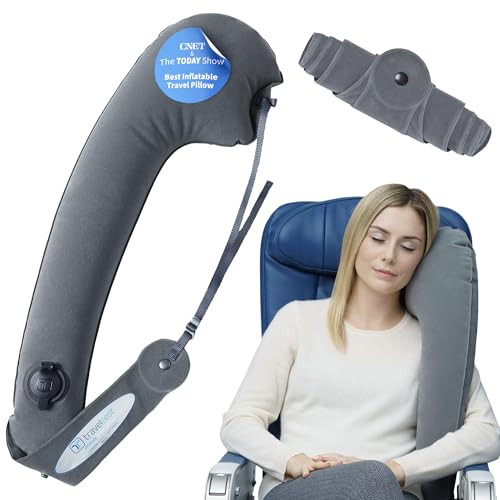 TRAVELREST Ultimate Inflatable Travel Pillow for Neck & Body - Grey - color: Grey, size: Standard (No Cover)