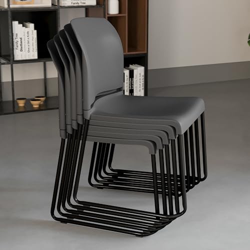 Flash Furniture Hercules Stack Chair, Black | Sled Base, Powder Coated, Contoured, 880 LBS. Weight Capacity - color: Grey, size: Set of 1